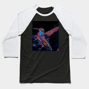 Hummingbird Pixel Art Style Baseball T-Shirt